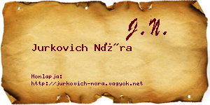 Jurkovich Nóra névjegykártya