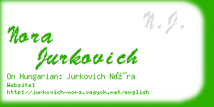 nora jurkovich business card